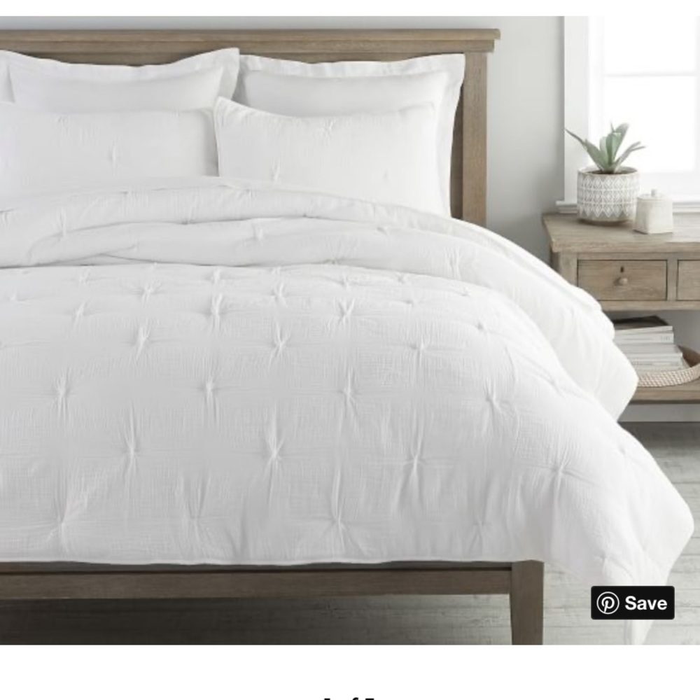 Pottery barn comforter and 2 euro shams